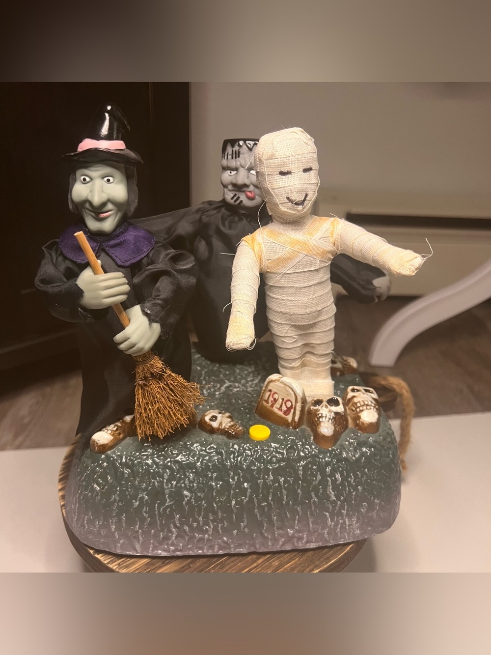 VTG 1997 Gemmy Monster Mash Trio Animated Halloween Witch Mummy WORKS- VIDEO